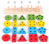 Juguetes Educativos De Madera Montessori Para Bebés Y Niños Menores De 6 Años Organizador De Formas Y Colores Bloques De Puzle Grandes De Geometría Para Niños - details 2