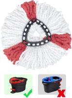 Cabezales de fregona compatibles con Vileda 2 en 1 Turbo Mop Cabezal de Repuesto de Microfibra (Rojo, paquete de 3) - details 0