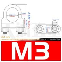 10 PCS Clip De Cable De Acero Inoxidable Plateado U-Bolt Tipo M2 M3 M4 M5 M6 M8 M10 M12 Para Hogar Y Herramientas De Trabajo - details 2