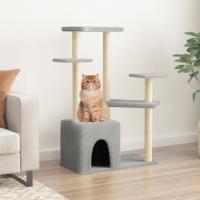 vidaXL Rascador para Gatos con Postes de Sisal Árbol Torre de Escalada Color Crema,  Gris claro,  Gris oscuro y mas - details 1