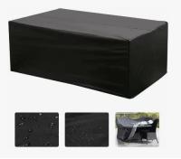 Funda de Mesa rectangular Oxford para muebles de Jardín with Protección UV (Negro)-242*162*100cm - details 4