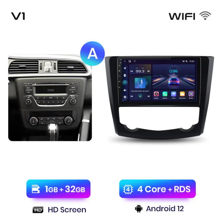 Junsun Radio Coche para Renault Kadjar 2015 2016 2017 2018 2019   AI Voice 2 din Pantalla Coche Android Auto Multimedia Navegación GPS Auto radio - 1