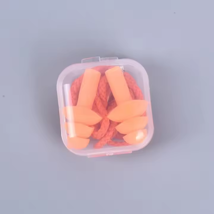Tapones Para Los Oídos De Silicona 1 Pieza Reducción De Ruido Para Dormir Natación Buceo Bajo Agua Con Cuerda - 1