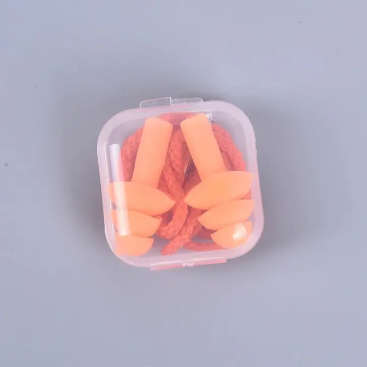 Tapones Para Los Oídos De Silicona 1 Pieza Reducción De Ruido Para Dormir Natación Buceo Bajo Agua Con Cuerda - 1