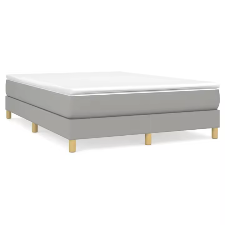 Cama sin colchón tela gris claro 140x200 cm - 1