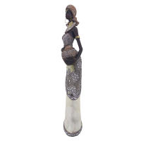 CAPRILO REGALOS & DECORACIÓN Figura Decorativa Étnica de Resina "Africana con Jarrón". Adornos y Esculturas. Regalos Originales. Decoración Hogar.  12 x 7,50 x 43 cm. - details 2