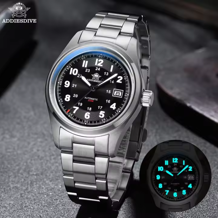 Reloj De Pareja ADDIESDIVE 2024 39mm Lujo Acero Inoxidable Con Recubrimiento AR De Zafiro NH35A Reloj Deportivo De Negocios Para Hombres Resistente Al Agua - 1