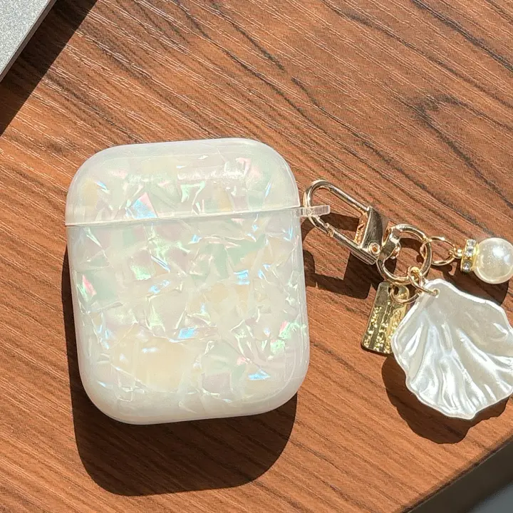 Estuche Suave De Concha De Perla Con Llavero Para AirPods pro Y 2 Airpods 4 3 2 Accesorios Inalámbricos Cubierta De Caja De Auriculares - 1