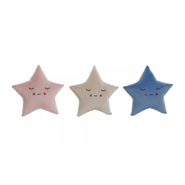 Dcasa Juego de 3 cojines relax extrasuave en forma de estrellas colores - 1