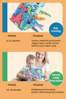 Libro deEducación Temprana Para Bebés Juguete De Cuatro Páginas Lavable Y Duradero Serie De Dinosaurios Regalo Para Recién Nacidos - details 3