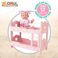 WOOMAX - Litera de madera para muñecas, de juguete, 31x16x26 cm, color rosa, educativo, ecológico, juego de roles, para  mayores de 3 años - details 2