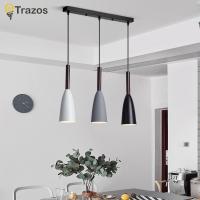 Lámpara Colgante Nórdica Moderna Con 3 Cabezas Luz Sencilla Y Multicolor Para Cocina Comedor Bar Café Material Aluminio - details 3