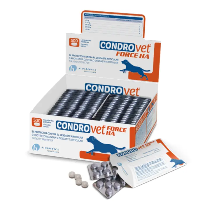 Condrovet Force HA 500 comprimidos suplemento condroprotector para perros BIOIBERICA - 1
