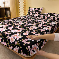 Sábana Ajustada Moderna Y Sencilla Con Estampado De Plantas Y Flores Material Poliéster 100% Para Dormitorio Sin Fundas De Almohada - details 2