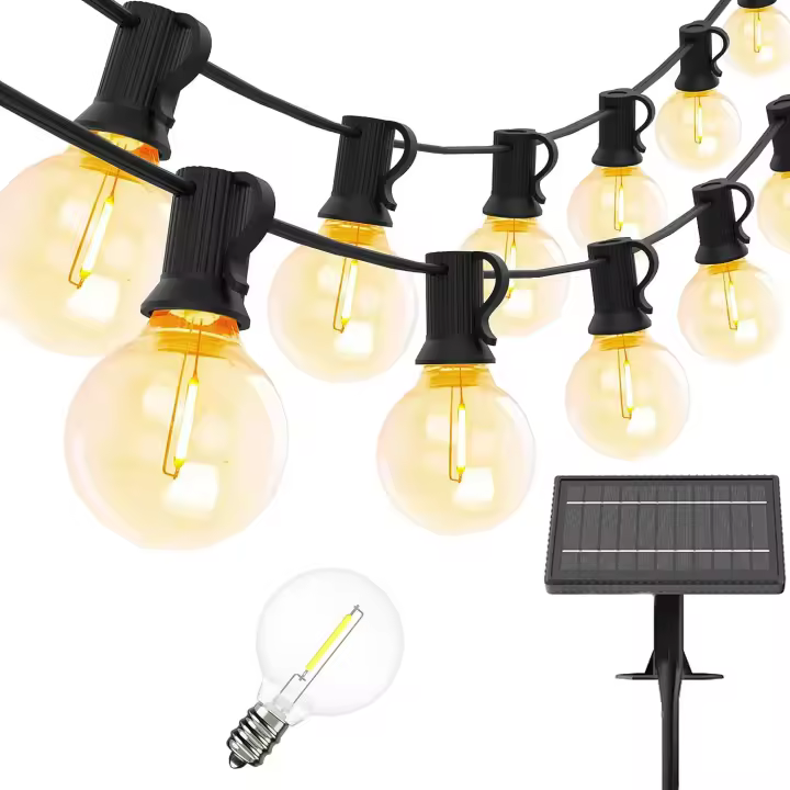 Guirnaldas 25 LED Luces Exterior Solar Bombilla G40 - 1