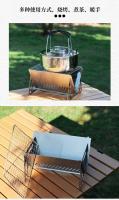 Estufa de leña plegable para exteriores, de acero inoxidable, para barbacoa, suministros de camping, estufa de carbón portátil - details 5