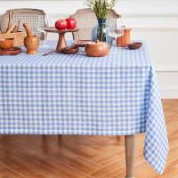 Mesa Redonda De Tela 1 Pieza En Azul Estilo Japonés Y Coreano Minimalista Para Restaurante Y Picnic Teléfono Rectangular De Poliéster 100% - details 2