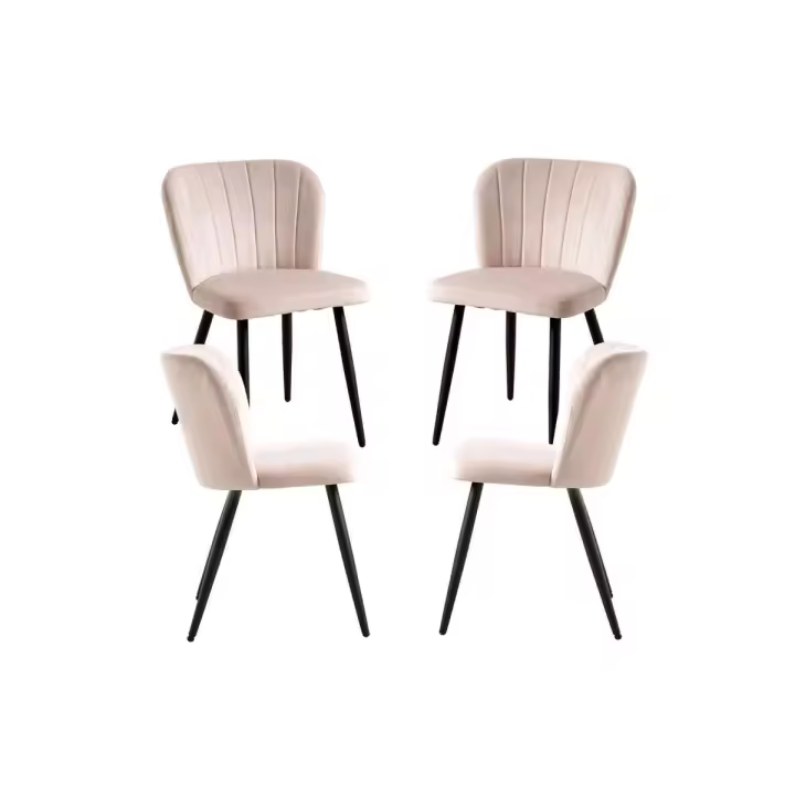 Pack 4 Sillas Luk Terciopelo - Beige - 1
