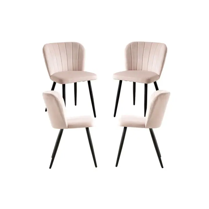 Pack 4 Sillas Luk Terciopelo - Beige - 1