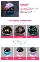 Lámpara De Noche Proyector De Cielo Estrellado Luz Decorativa Para Bebé Rotatoria De Luna Y Galaxia Para Decoración De Dormitorio Infantil - details 5