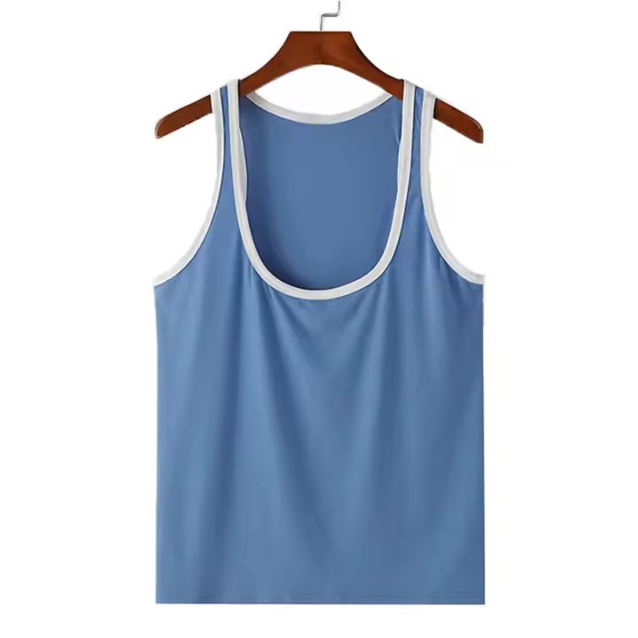 Camiseta De Gimnasio Para Hombre Verano Estilo Delgado Sin Mangas Deporte Moda Ajustada Vestido De Correo Patchwork Talla S-2XL - 1