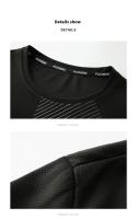 Camiseta De Hombre Verano Seda De Hielo Secado Rápido Cuello Redondo Manga Corta Estampado Rayado Casual Deportivo Para Running - details 17