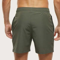 Shorts De Natación Para Hombre Verano Secado Rápido Shorts De Playa Con Bolsillos Laterales Y Encaje Interior Traje De Baño Monochromático - details 10