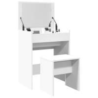 vidaXL Tocador con taburete 60x40x113,5 cm en color Blanco/Gris sonoma/Gris hormigón y más | cómodas modernas ergonómicas para comedor cocina salón hogar - details 0