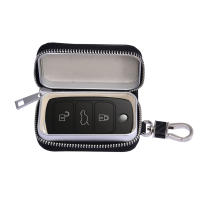 Bolsa De Bloqueo De Señal Para Llaves De Coche PU Cuero Antirrobo Anti-Hackeo Cremallera RFID Shielded Faraday Box Para Auto - details 8
