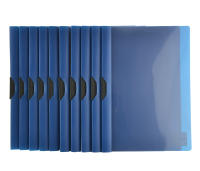 Office Box, Pack 10 Dossier Carpeta Clip It A4 de Gran Capacidad Para Hasta 60 Hojas con Pinza de Plástico en color Negro y Portada Transparente + Cuerpo Flexible en Color sólido Fabricado en Polipropileno Reciclable 100% - details 1