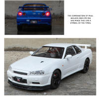 Modelo De Coche Deportivo Nissan Skyline GTR R34 a Escala 1:24 En Aleación Con Sonido Y Luz Juguete De Metal Para Niños C342 - details 20