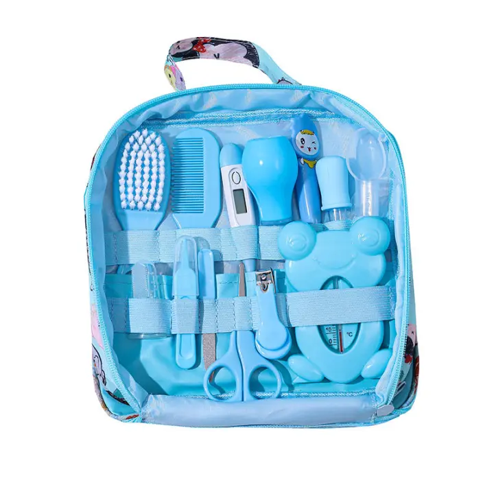 Bolsa para el bebé, aspirador nasal determinado, termómetro, System de limpieza
Paquete de Ayuda, Azul - 1
