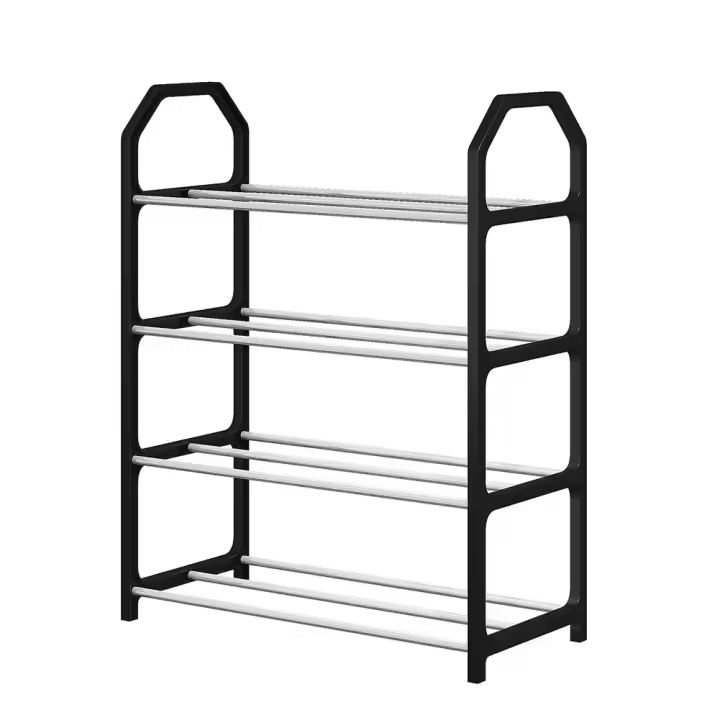 Rack De Zapatos De Metal Organizador De Calzado Estante De 4 Capas Espacioso Para Sala De Estar Material Duradero - 1
