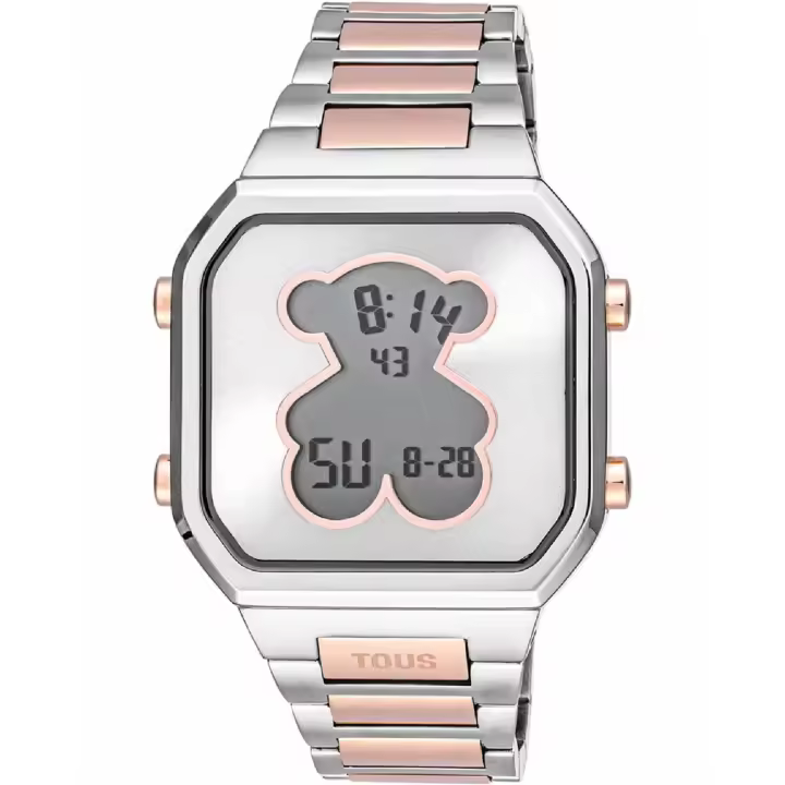Reloj Tous Mujer D-Bear Digital Acero Plateado IP Rosado 3000134700 - 1