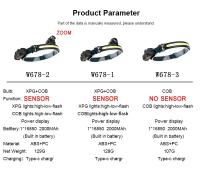 Linterna Frontal LED COB Con Inducción Recargable USB Y Zoom Batería Integrada Multifuncional 6 Modos Torcha Frontal Impermeable Para Camping Y Actividades Al Aire Libre - details 2