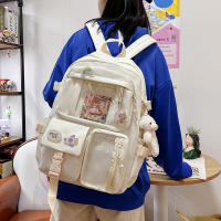 Mochila De Nylon Impermeable Para Mujer Con Múltiples Bolsillos Kawaii Para Estudiantes Con Capacidad Para Laptop Y Libros - details 15