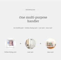 Rack De Ropa Doble Con Gancho Organizador De Ropa Para Dormitorio Móvil Con Ruedas Estante De Ropa Metálico Moderno Para El Hogar - details 2