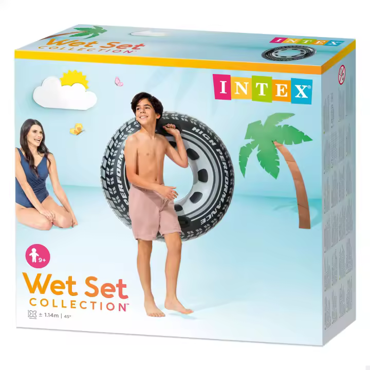 Intex 59268NP - Rueda hinchable neumático con asas diámetro 114cm - 1