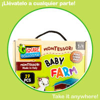Puzzle interactivo Montessori Lisciani con animales de granja de madera y casitas de cartón para guardarlos, 27 piezas - details 4