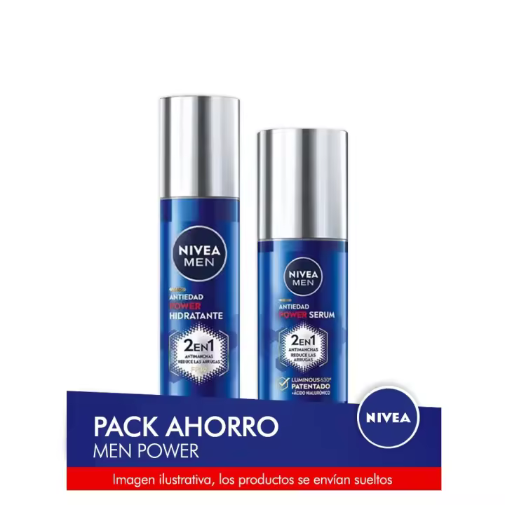 NIVEA MEN POWER Pack ahorro - Contiene Crema hidratante y Sérum - 1