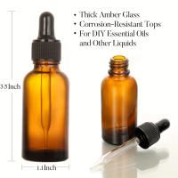 12Pcs Botellas De Vidrio Ambar Recargables Para Aceites Esenciales Aromaterapia 5ml-50ml Con Droper Para Uso Doméstico Y Salud - details 5