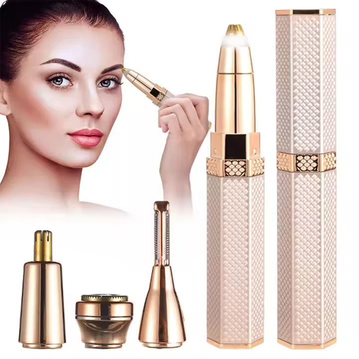 Trimmer De Cabello Para Rostro Y Cuerpo Para Mujer Recargable 4 En 1 Painless Epilador De Cejas Nariz Bikini Afeitadora Eléctrica Para Cara Completa - 1
