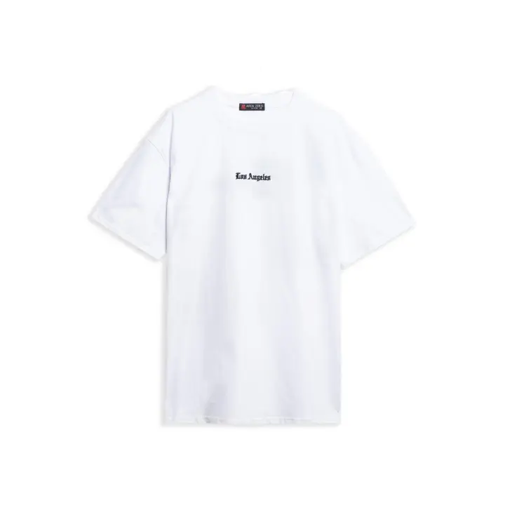 Camiseta Area Zero Blanca Los Angeles Wild Beach Oversized Tee - 1