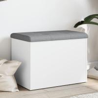 vidaXL Banco con almacenaje madera de ingeniería 62x42x45 cm en color Blanco/Roble ahumado/Marrón roble y más - details 0