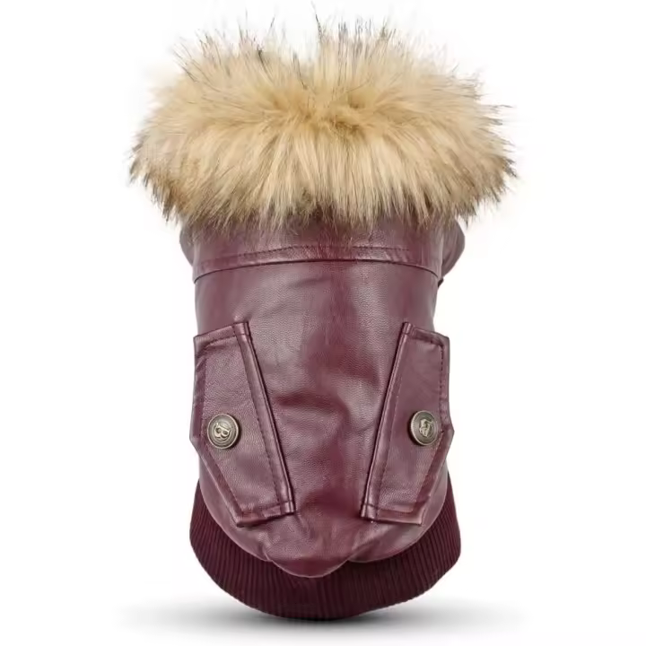 ATUBAN Leather Dog Coats Waterproof Dog Winter Coat Puppy Jackets for Small to Medium Dogs clothes for pets dog clothes winter - 1