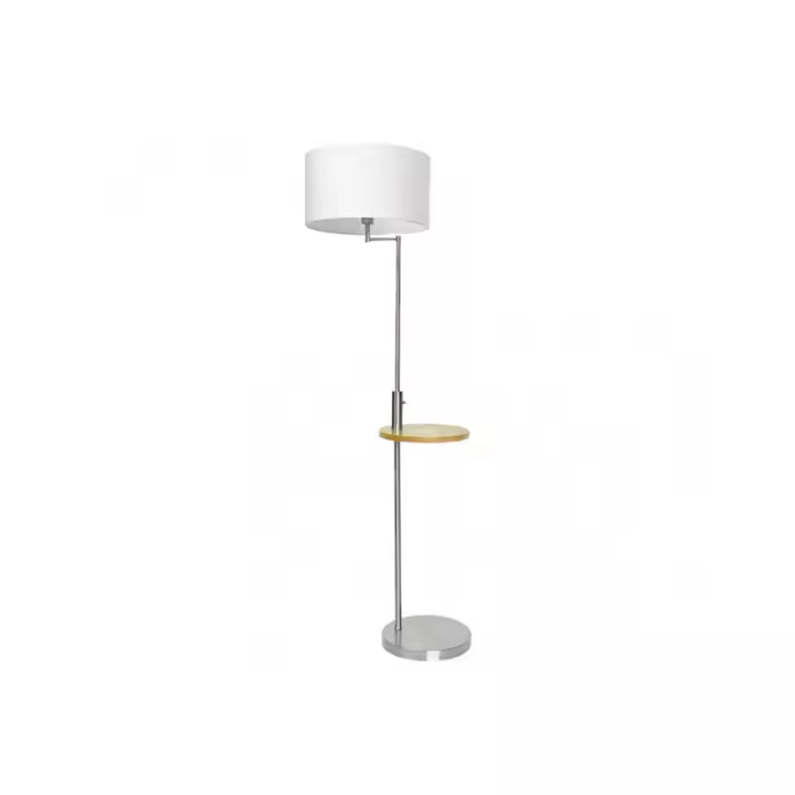 Fabrilamp - Pie De Salon Sirio C/mesa Y Conex.usb 1xe27 Cromo C/ Pant Blanca (164x40x40)(24x40x40) Cm - 1