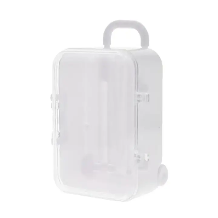 White mini roller travel suitcase candy box personality creative wedding candy box luggage trolley case candy toy small storage - 1