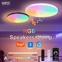 Luz De Techo Inteligente RGB Con Altavoz 30W 36W Reproducción De Música Bluetooth WIFI TUYA APP Decoración Para Hogar Dormitorio Sala De Estar - details 0