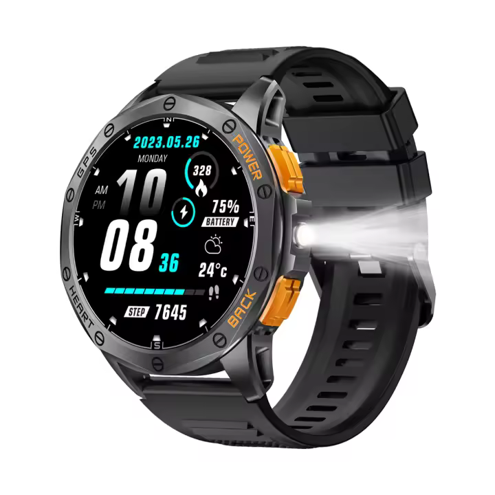 Reloj Inteligente MEVADEN Con Pantalla AMOLED De 1.5 Pulgadas GPS Llamada Bluetooth Compass Flashlight Monitor De Salud Deportiva Y Fitness Para Hombres - 1