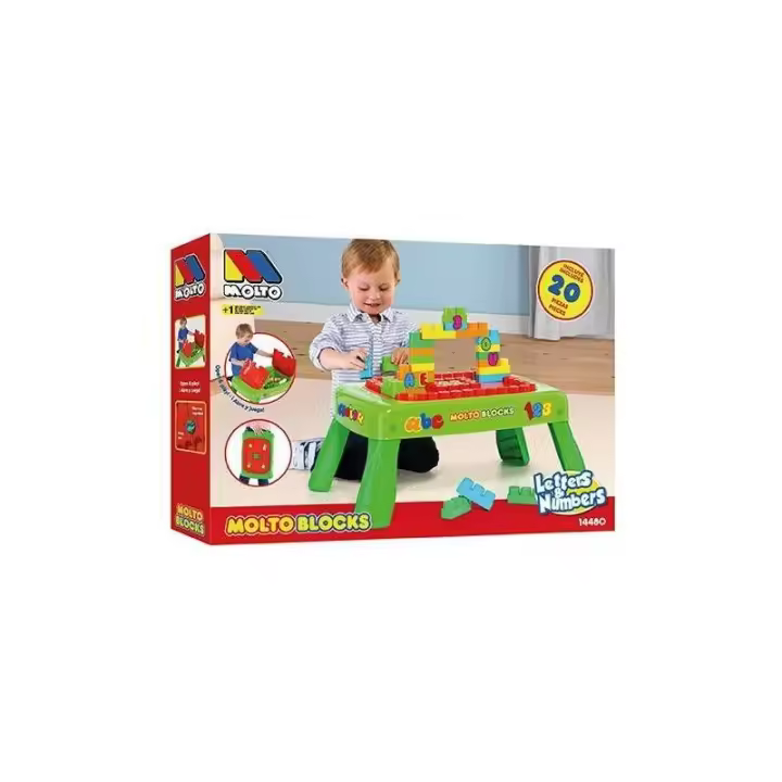 Molto Mesa Plegable 20 Bloques de Construcción Verde/Rojo +1 Año - 1